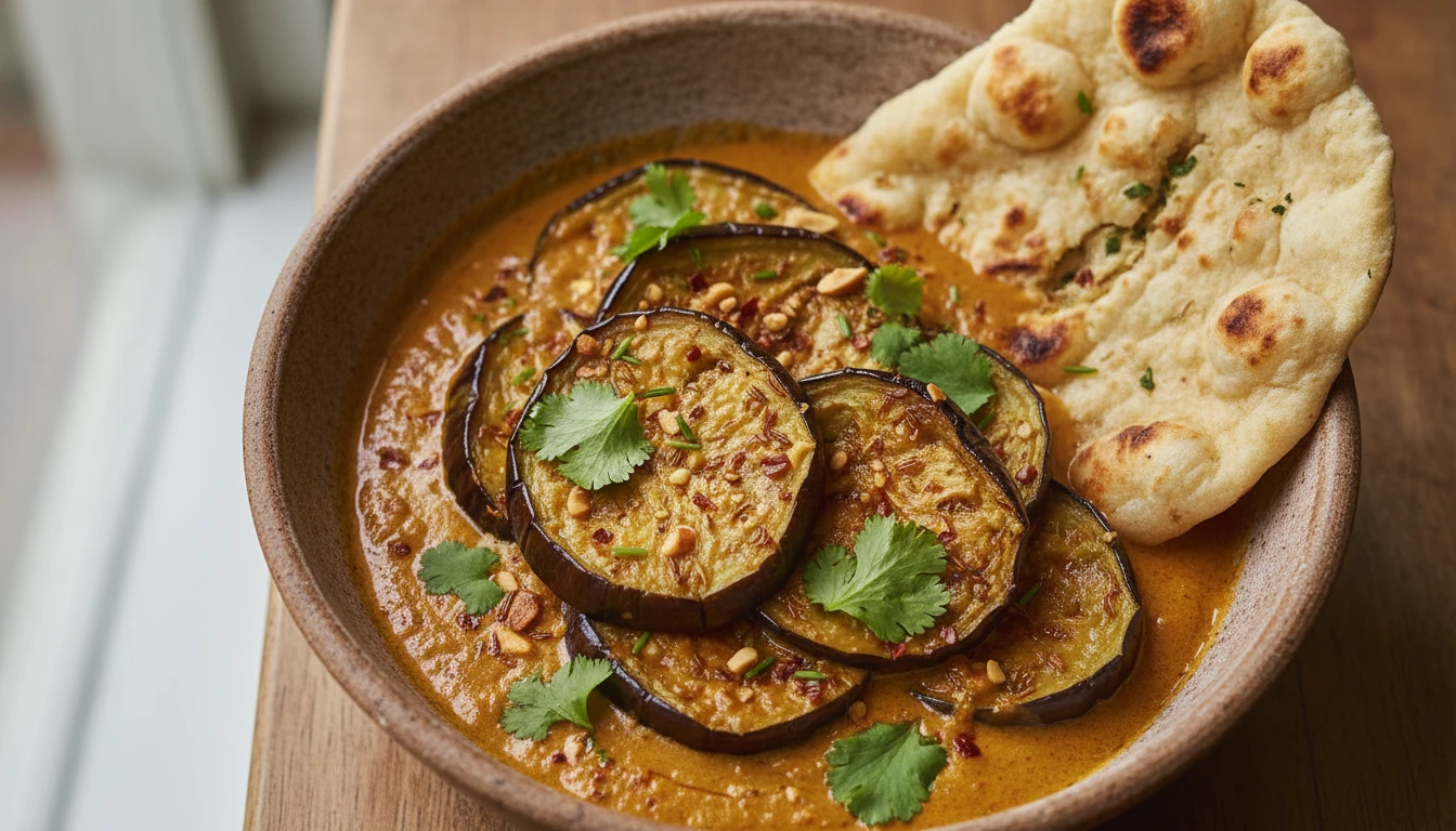 Aubergine, Coconut and Peanut Curry
